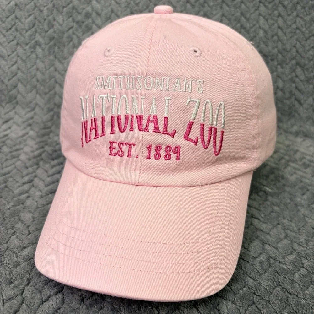 Perrin Smithsonian National Zoo Pink Embroidered Baseball Cap Dad Hat 1278